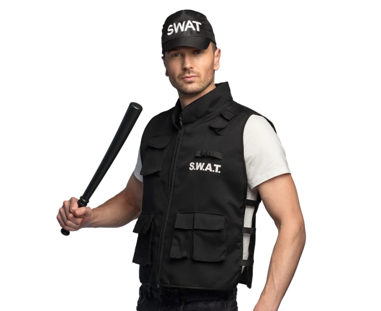 Pałka policyjna 50 cm - czarna pałka policjanta Boland