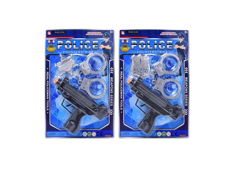 Zestaw policyjny dla dzieci - Pistolet, kajdanki i odznaka .jpg