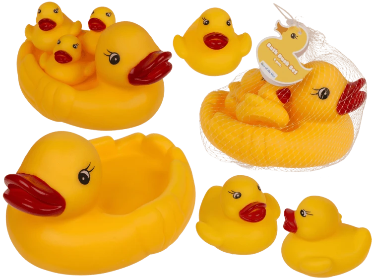 Gumowe kaczuszki do kąpieli - Zestaw mama i 3 kaczuszki piszczące  (1).png