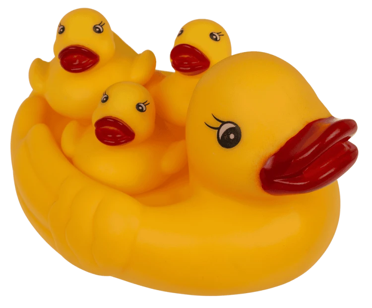 Gumowe kaczuszki do kąpieli - Zestaw mama i 3 kaczuszki piszczące  (3).png