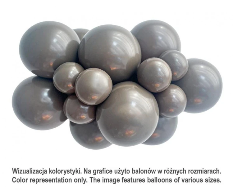 Balony Tuftex 17", pastel czekoladowe, 25 szt.