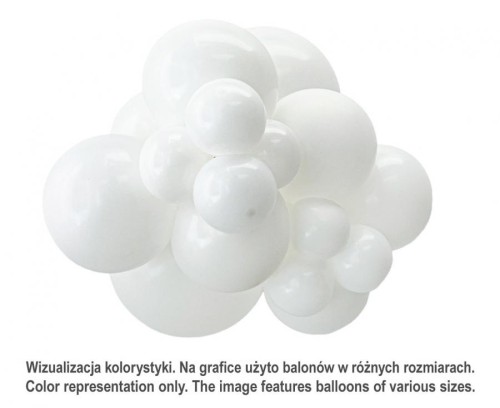 Balony Tuftex 17", pastel białe, 25 szt.