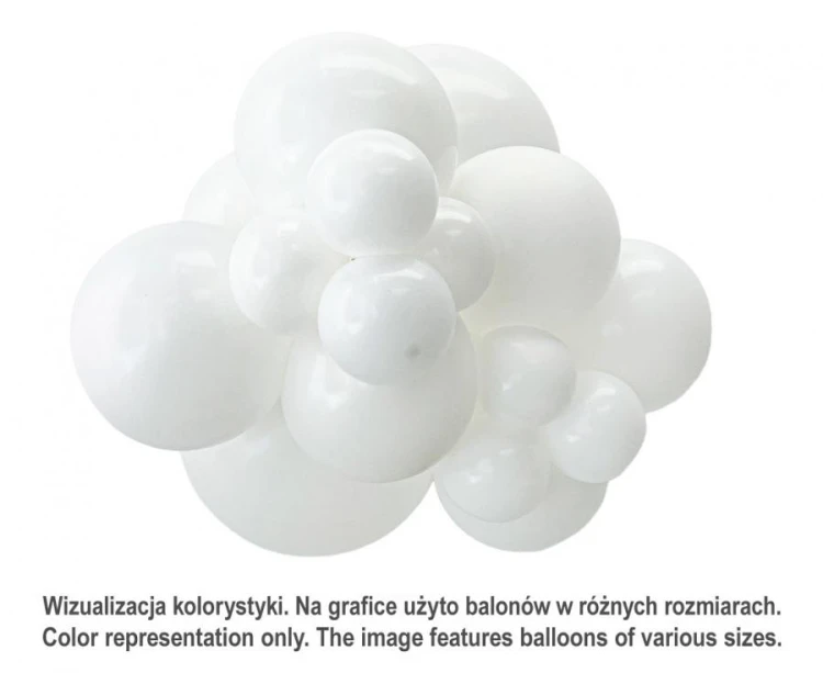 Balony Tuftex 17", pastel białe, 25 szt.