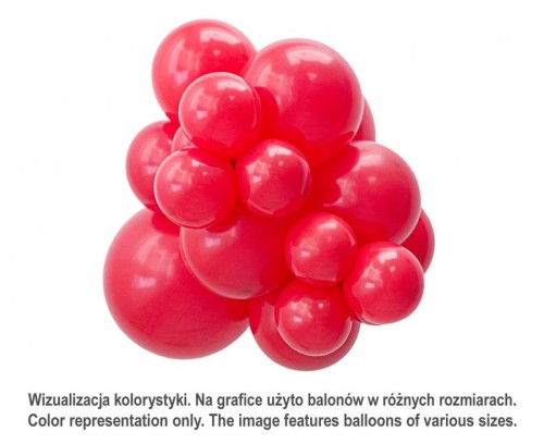 Balony Tuftex 17", pastel czerwone, 25 szt.