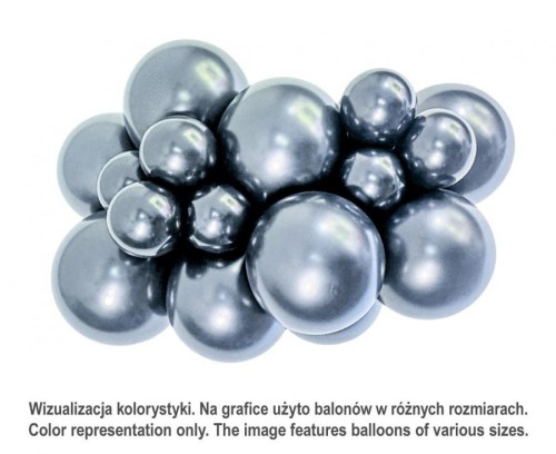 Balony Tuftex 5", metalik czarne, 50 szt.