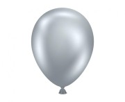 Balony Tuftex 5", metalik srebrne, 50 szt.