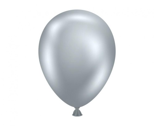 Balony Tuftex 5", metalik srebrne, 50 szt.