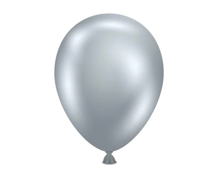 Balony Tuftex 5", metalik srebrne, 50 szt.