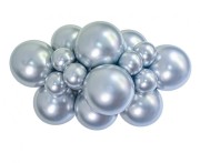 Balony Tuftex 5", metalik srebrne, 50 szt.