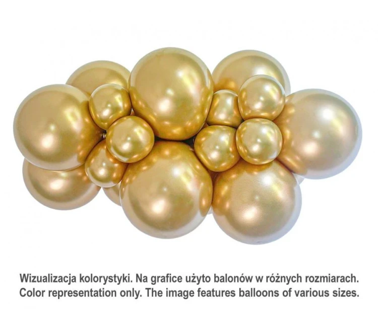 Balony Tuftex 5", metalik złote, 50 szt.