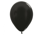 Balony Sempertex 12", Metallic Czarne, 50 szt.