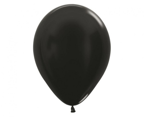 Balony Sempertex 12", Metallic Czarne, 50 szt.