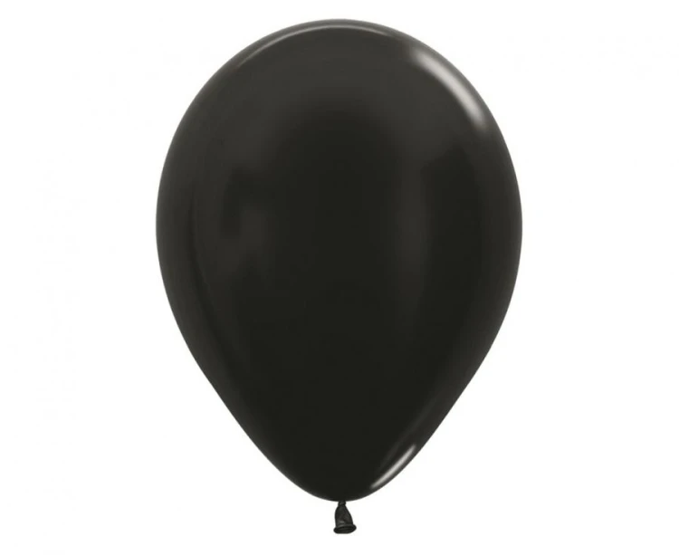 Balony Sempertex 12", Metallic Czarne, 50 szt.