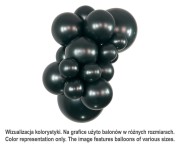 Balony Sempertex 12", Metallic Czarne, 50 szt.