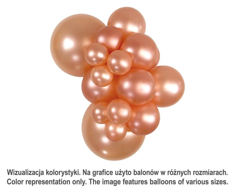 Balony Sempertex 12", Metallic Różowozłote, 50 szt.