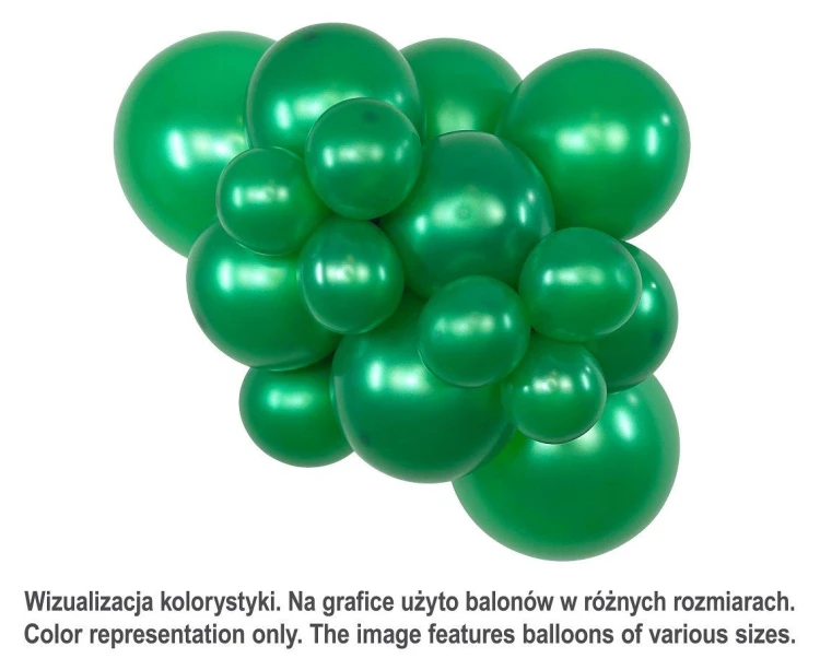 Balony Sempertex 12", Metallic Zielone, 50 szt.