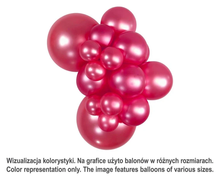Balony Sempertex 12", Metallic Fuksja, 50 szt.