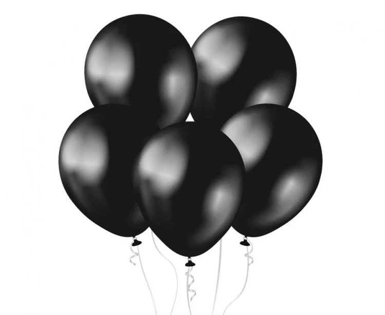 Balony Kalisan 11", metalik czarne, 50 szt.