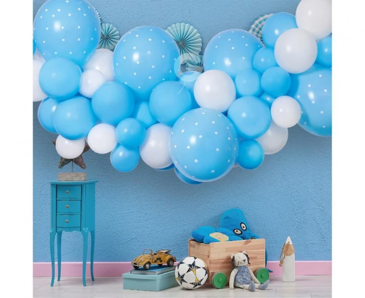 Girlanda balonowa DIY Baby Blue, 65 szt.