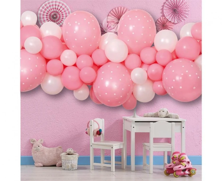 Girlanda balonowa DIY Baby Pink, 65 szt.
