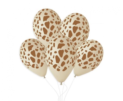 Balony Gemar 13", żyrafa, latte, 50szt.