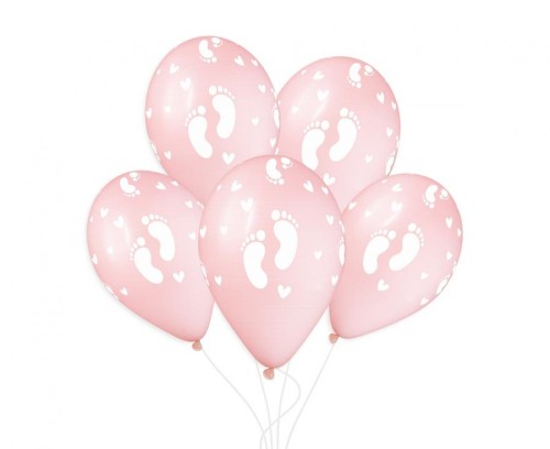 Balony Gemar 13", stópki dziecięce, pudrowe różowe, 50pcs
