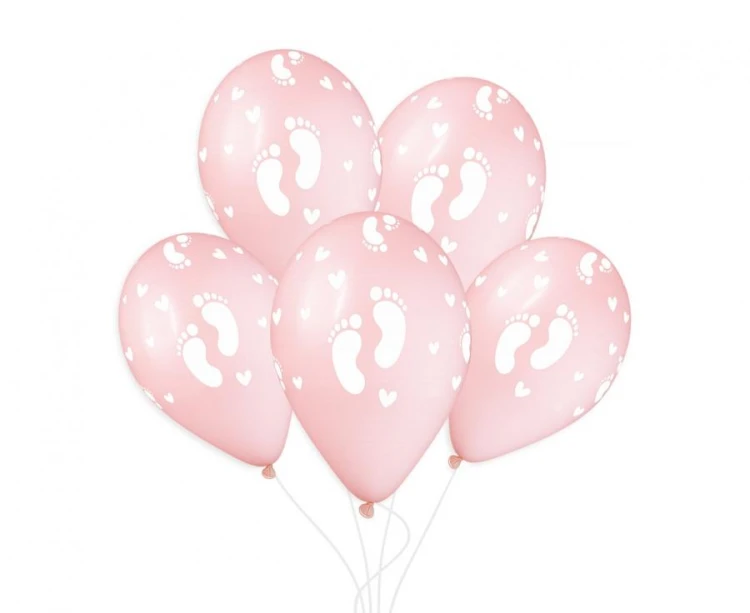 Balony Gemar 13", stópki dziecięce, pudrowe różowe, 50pcs