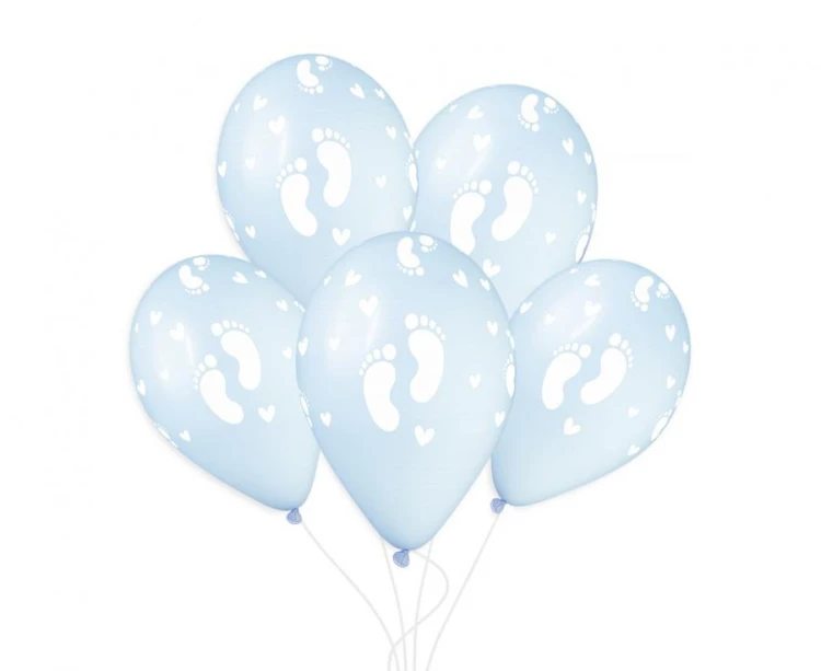 Balony Gemar 13", stópki dziecięce, pudrowe błękitne, 50szt