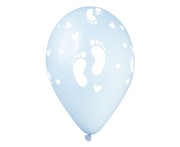 Balony Gemar 13", stópki dziecięce, pudrowe błękitne, 50szt