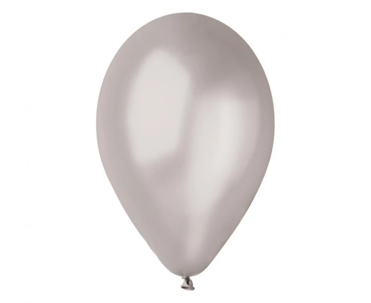 Balony GM90 metal 10" - srebrne 38/ 100 szt.
