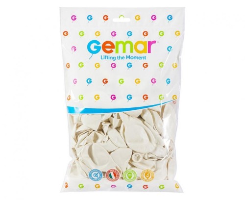 Balony GM90 metal 10" - perłowo-białe 29/ 100 szt.