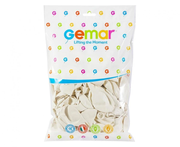 Balony GM90 metal 10" - perłowo-białe 29/ 100 szt.