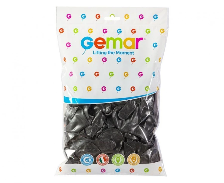 Balony GM90 metal 10" - czarne 65/ 100 szt.