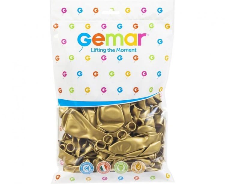 Balony GM90 metal 10" - złote Dorato 74/ 100 szt.