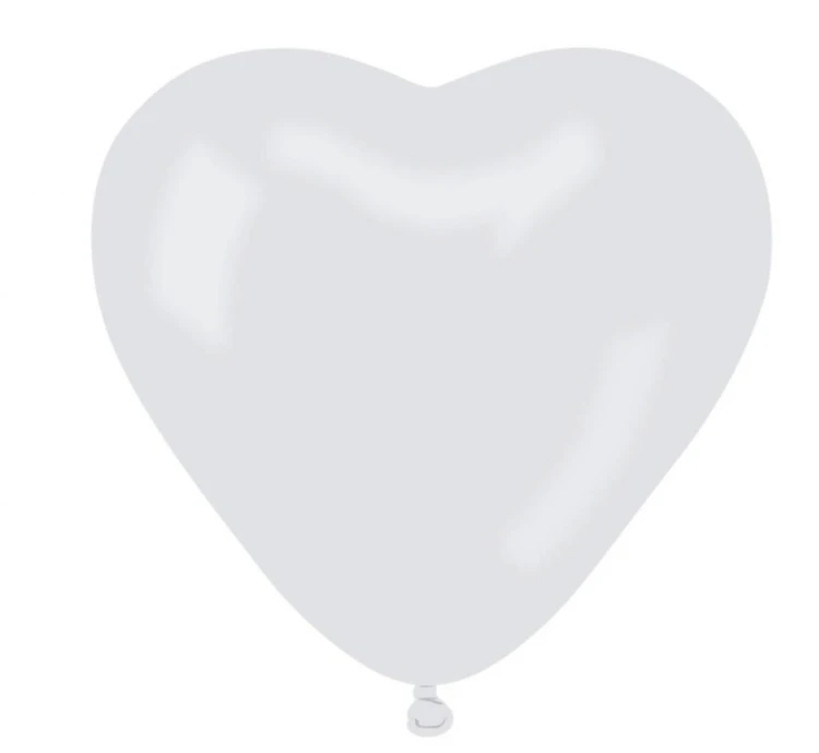 Balony CR6 pastel serca małe - białe 01/ 100 szt.