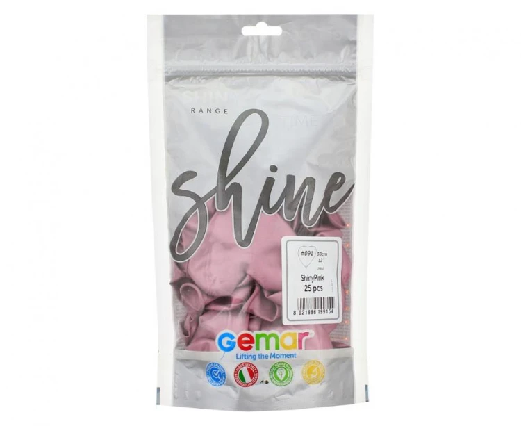 Balony CRB12 shiny 12 cali serca - różowe/ 25 szt.
