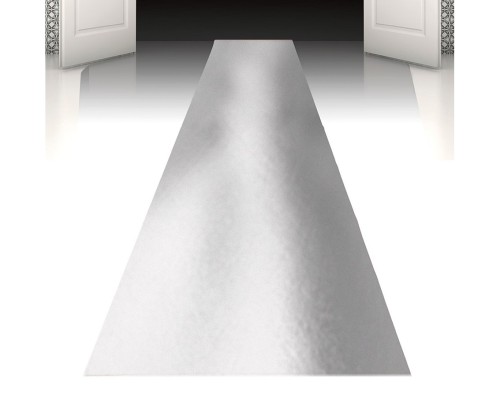 Srebrny dywan imprezowy Boland 450x60 cm - błyszczący chodnik VIP