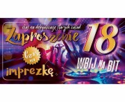 Zaproszenie na 18 Urodziny, 17x18,5 cm, 10 szt.