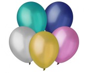 Balony Decomex 9", metallic Assorted, 100 szt.