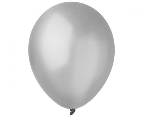 Balony Decomex 9", metallic Silver, 100 szt.