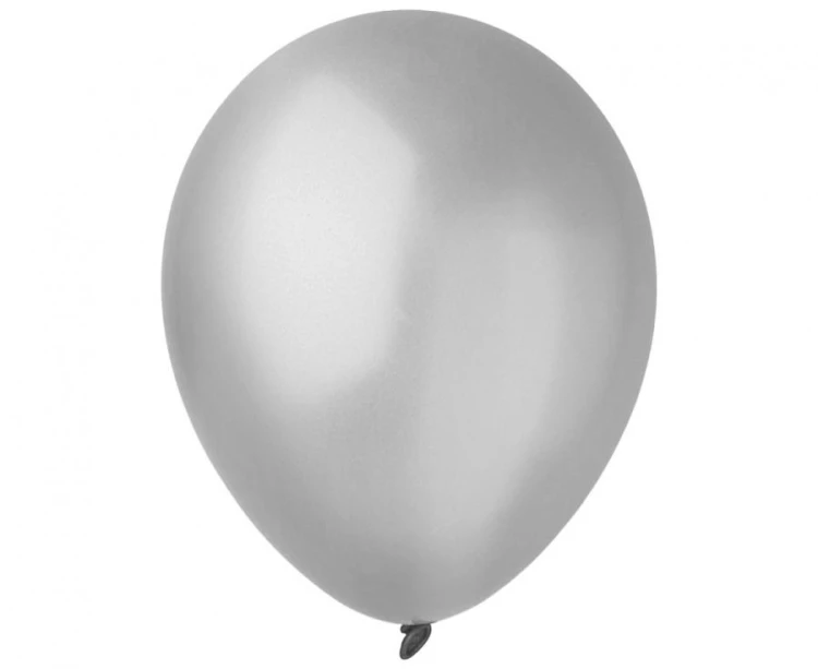 Balony Decomex 9", metallic Silver, 100 szt.