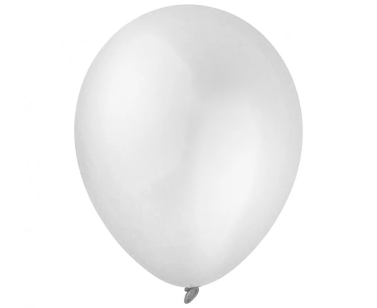 Balony Decomex 9", metallic White, 100 szt.