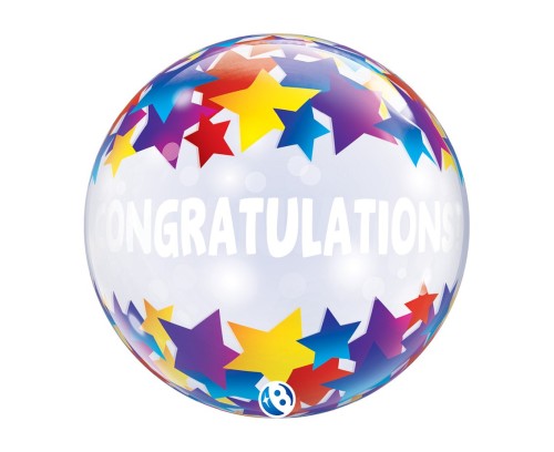 Balon Takara BUBBLE BALLOON Congratulations Shooting Stars, 22"