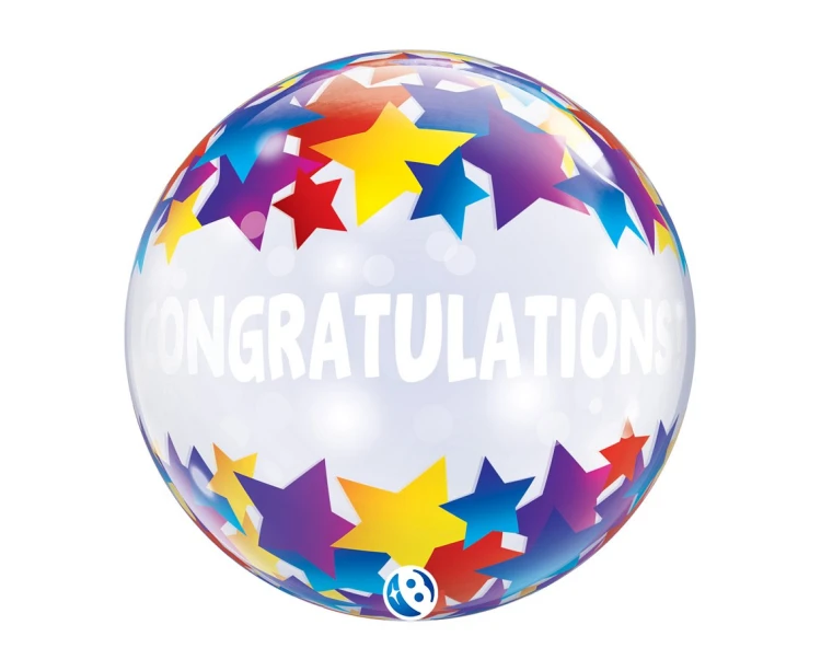 Balon Takara BUBBLE BALLOON Congratulations Shooting Stars, 22"