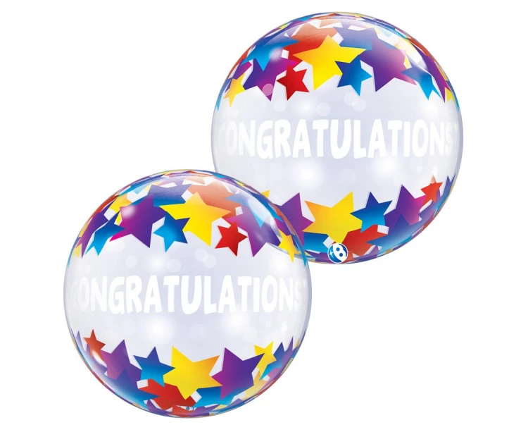 Balon Takara BUBBLE BALLOON Congratulations Shooting Stars, 22"