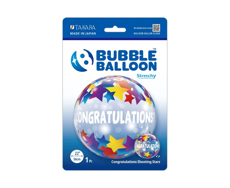 Balon Takara BUBBLE BALLOON Congratulations Shooting Stars, 22"