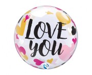 Balon Takara BUBBLE BALLOON Love you Hearts & Arrows, 22"
