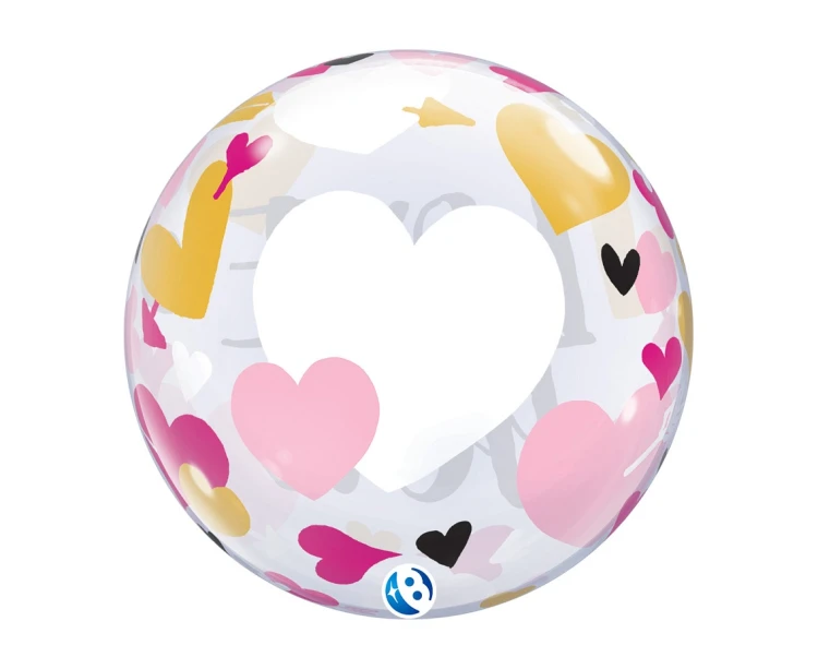Balon Takara BUBBLE BALLOON Love you Hearts & Arrows, 22"