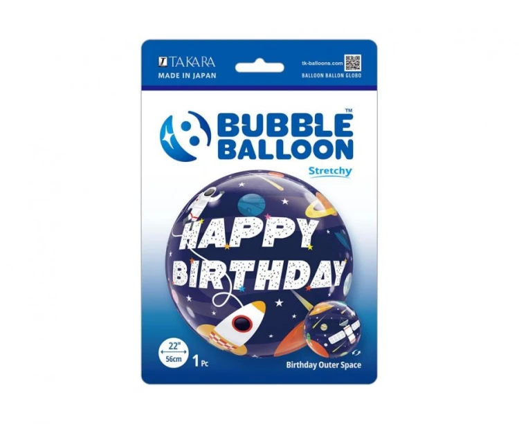 Balon Takara BUBBLE BALLOON Birthday Outer Space, 22"