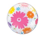 Balon Takara BUBBLE BALLOON Birthday Flowers & Filigree, 22"